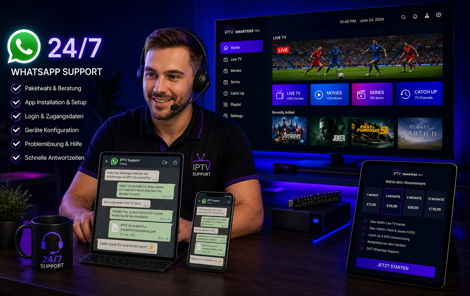 IPTV WhatsApp Support für Einrichtung und Paketberatung